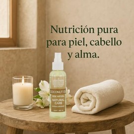 Aceite de Coco para Masajes Relajantes de Aromaterapia | Excelente Producto para el Cuidado de la Piel y el Pelo | Humectante y Suavizante, 125 ml