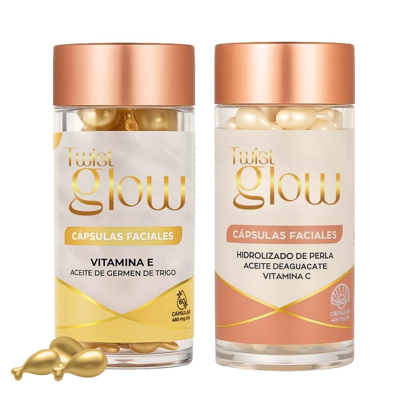 Dúo Cápsulas Faciales Twist-Off, Vitamina E + Vitamina C, 60