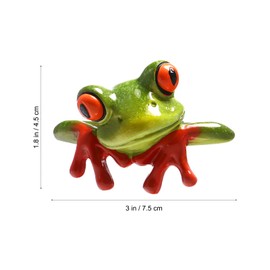 STOBOK Creative Frog Computer Decor: 3D Resin Craft Animal Figure Figurine Laptop Monitor Decor Statues Funny Office Switch Toy for Home Office