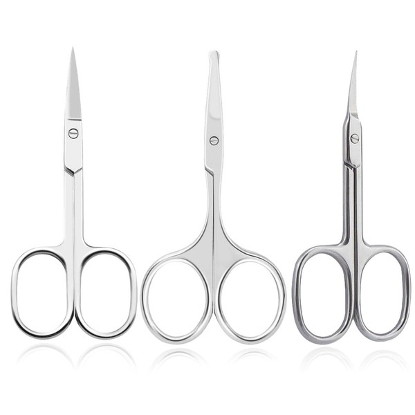 Pack of 3 Cuticle Scissors, Care Scissors Made of Stainless