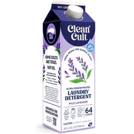 Ultra Concentrated Liquid Laundry Detergent Soap, 64 loads (32 oz), Long Lasting Scent, 90% Less Plastic, No Harsh Chemicals, Wild Lavender, Defeats Stains & Odors, HE/Standard Compatible