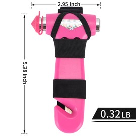 MOTORBUDDY 2 Pack Car Safety Hammer, Pink Emergency Escape Hammer with Window Breaker and Seatbelt Cutter for women,Interior Car Safety Escape Tool Accessories