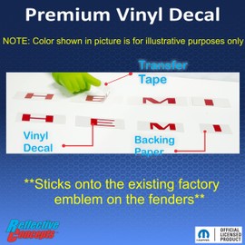 Reflective Concepts HEMI Fender Emblem Overlay Decal Stickers for 2020-2024 Durango R/T - (Color: Gloss Black)