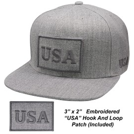 Antourage American Flag Unisex Hat for Men and Women Mesh Snapback Baseball | Flat Visor USA Flag Cap + 2 Patriotic Patches ((75) Grey Flat Visor Snapback)