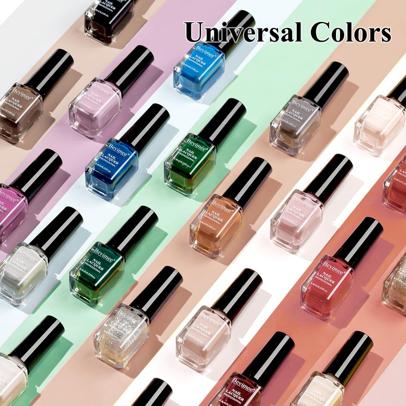 Quick Dry Nail Polish Set 24 Colors Regular Fingernail Polish