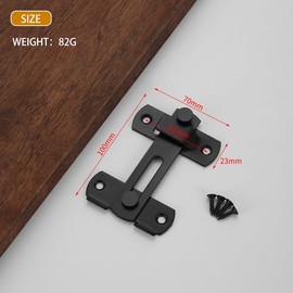 Pack of 2 Door Locks, Sliding Door Lock, Stainless Steel Door Bolt Door, Garden Gate Lock, Door Bolt Interior 180 Degrees, Deadbolt Lock, Grate Lock (Black)