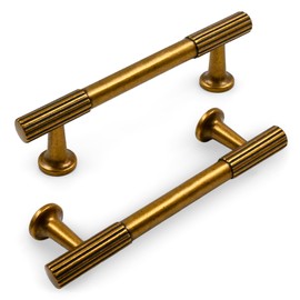 KNOKLOCK 10 Pack 3.75 Inch(96mm) Kitchen Cabinet Handles Antique Brass Cabinet Pulls Kitchen Cabinet Hardware Drawer Pulls for Cupboard Wardrobe