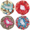 Wrapables® Stylish Double Layer Waterproof Shower Caps (Set of 4),