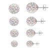 AOEDEJ Silver Ball Earrings Disco Ball Earrings for Women Crystal