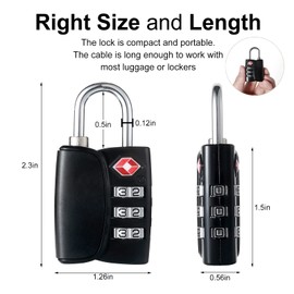 ZGSJ TSA Travel Luggage Locks with Indicator,Metal Luggage Lock TSA Zinc Alloy with 2 Luggage Tag