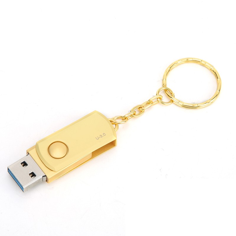 Gold Metal Rotating U Disk with USB Interface for Windows