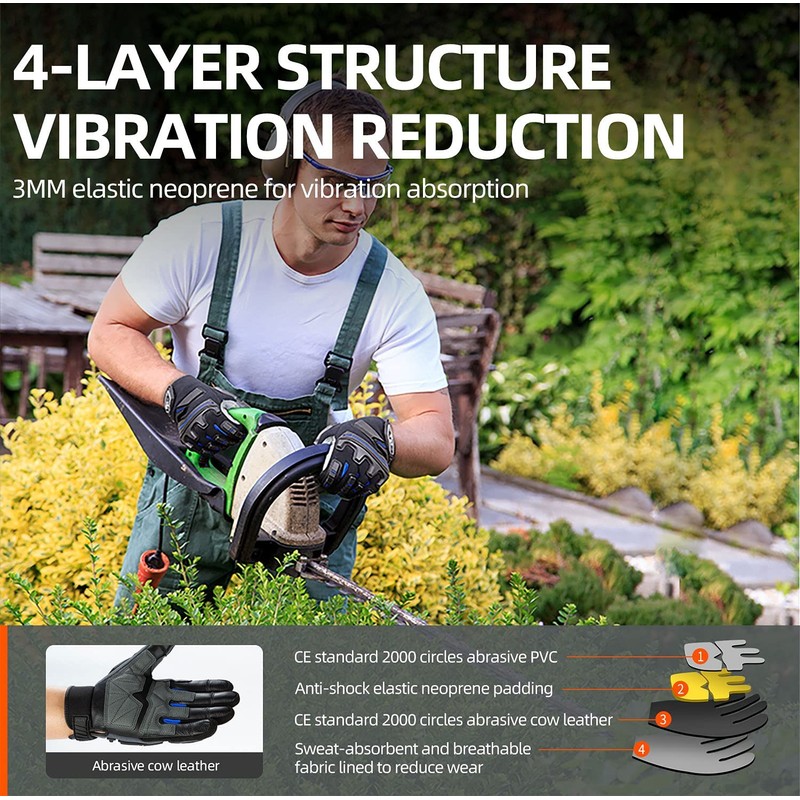 Vgo... Work Gloves Men Touchscreen Anti Impact, Heavy Duty Gloves