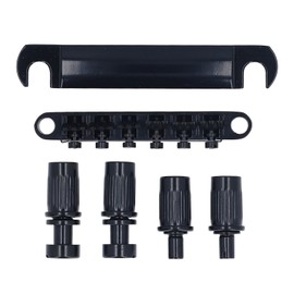 12 String Saddle Bridge and Tailpiece with Studs Metal Guitar Tailpiece Set Replacement for LP Electric Guitars Black