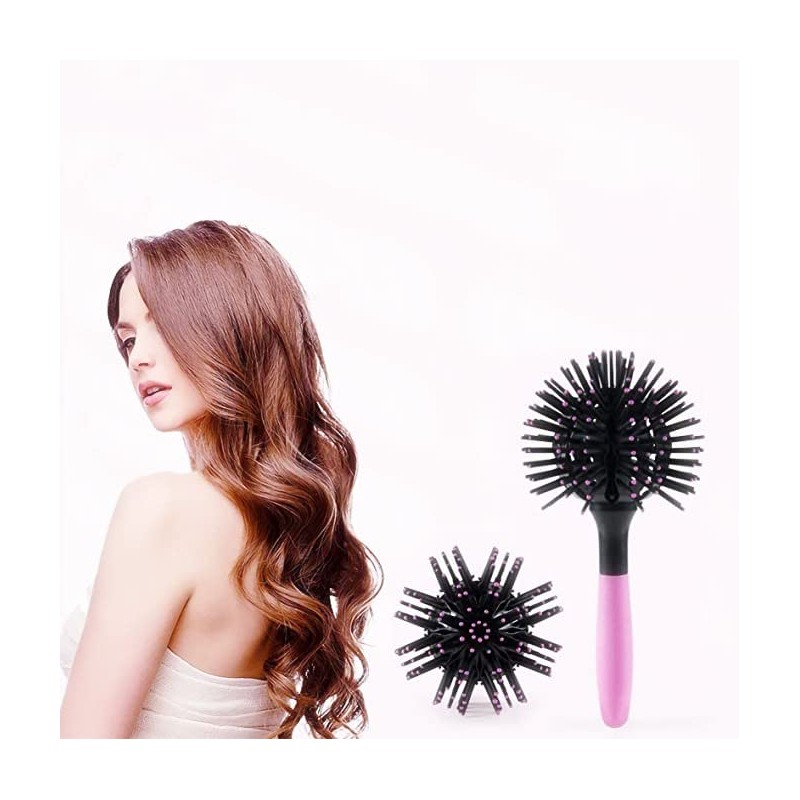 Round 3D Hair Brush Comb 360° Ball Hair Styling Tools