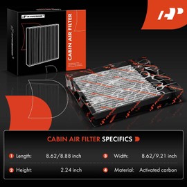 A-Premium - Filtro de aire de cabina de 2 piezas con carbón activado compatible con el modelo Subaru - Crosstrek 2016-2017, Forester 2009-2018, Impreza 2008-2016, WRX 2012-2021, XV Crosstrek 2013-2015