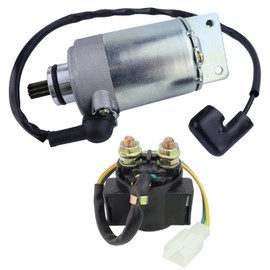 STABSOLI Starter Motor & Solenoid Relay for Polaris Phoenix 200 2005-2021, Sawtooth 200 Quad 2006-2007 0453024 0453778