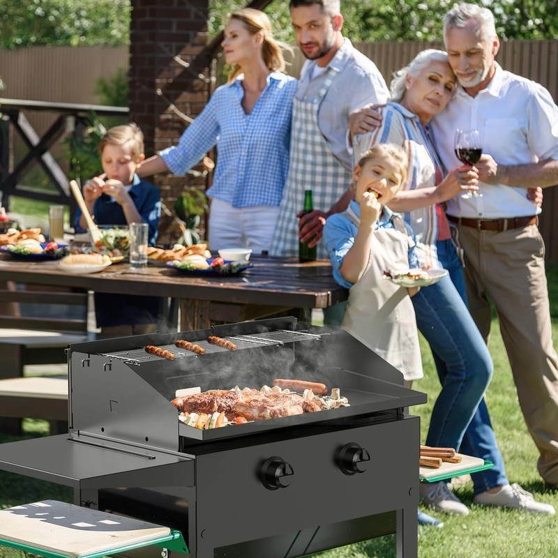 Universal Wind Guard and Warming Rack Set for Griddle From