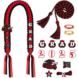 JUNEBRUSHS Graduation Leis Class of 2025 Graduation Ribbon Money Lei Honor Cords Graduation Necklace Graduation Gifts for High School College Graduation Party