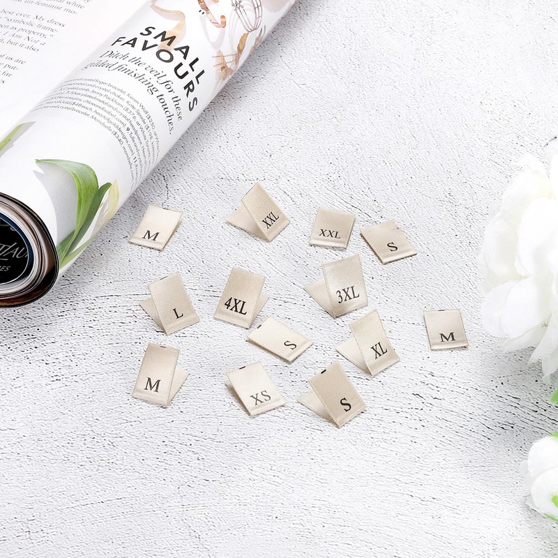 PATIKIL Clothing Size Labels, XS/S/M/L/XL Sizes Woven Sewing Clothes Label