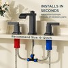 FORIOUS 3 Hole Bathroom Vanity Sink Faucet,Matte Black Waterfall Widespread