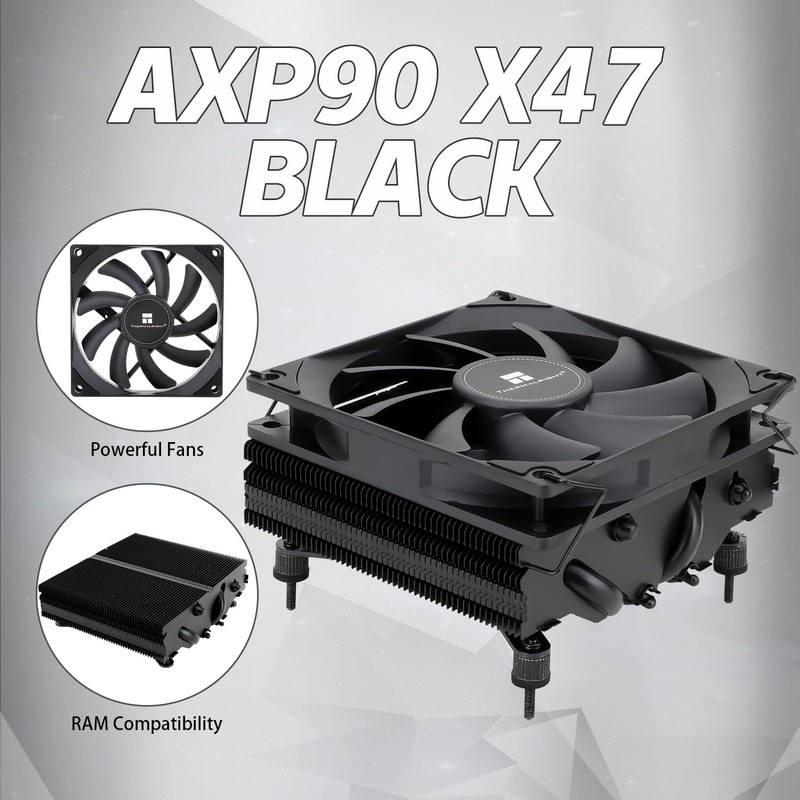 Thermalrlght AXP90 X47 Black Low Profile CPU Air Cooler, 47mm