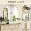 WISSMIELS Arched Wall Mirror - 31"X 33" Arched Bathroom Mirror
