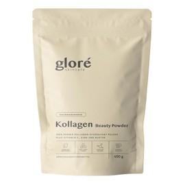 GLORɮ Collagen Powder [450g] - Collagen Beauty Powder with Vitamin C, Zinc and Biotin for Optimal Bioavailability - Premium Collagen Hydrolysate - Peptides Type 1 and 3 - Perfect Solubility