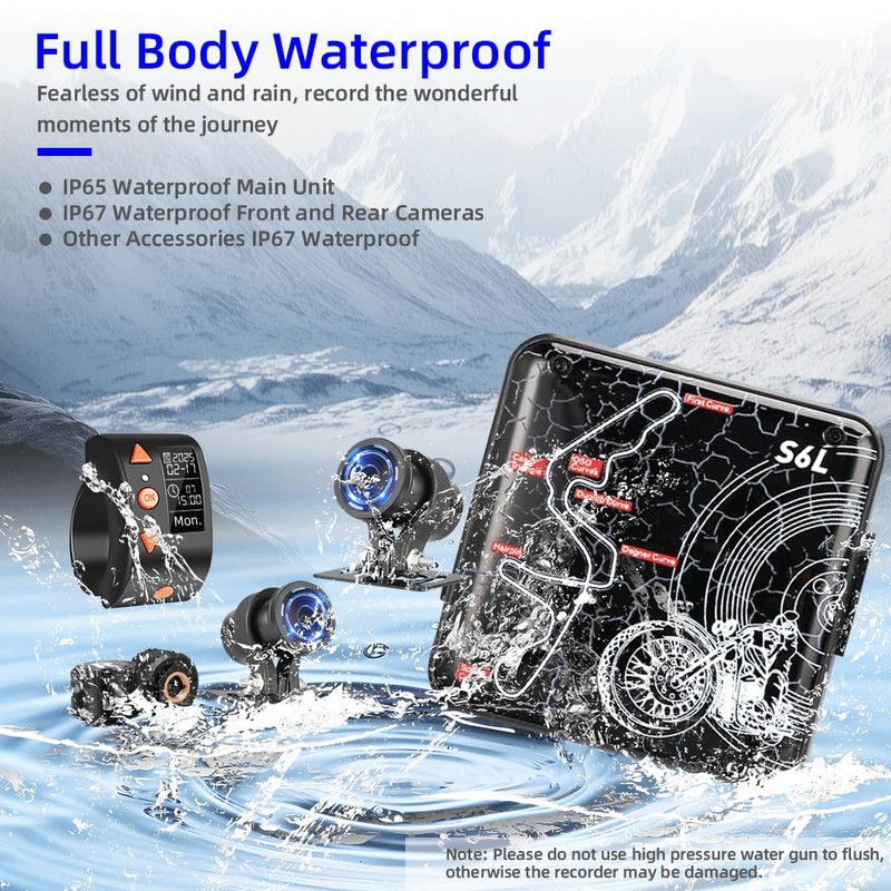 VSYSTO Motorcycle Dash Camera ，150° Wide Angle Motorcycle Front and