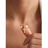 Initial Pearl Cross Necklace for Women Teen,First Communion Baptism Confirmation
