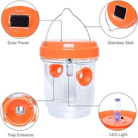 Solar Wasp Traps Outdoor Hanging Bee Trap Yellow Jacket Traps Flying Insect Trap (Mix colors-2P)