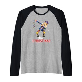Dabbing Nutcracker Merry Christmas Costume Nutcracker Kids Raglan Baseball Tee