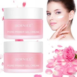 Pore Primer Gel Cream, 2 Stück Jiorniee Porenfüllende Gel Creme, Poren Grundierung Gel Creme, Poren Gleichmäßiger Hautton Primer Gel Creme für alle Hauttöne Geeignet