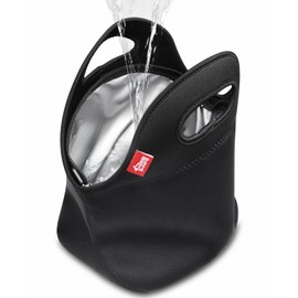 yookee home Waterproof Lunch Bag Double Layer Leakproof Neoprene Insulated Lunch Bag Freezable Black Reusable Thermal Lunch Cooler Tote Lunch Box for Boys Men Women Adult Kids for Work Outdoor