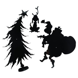 Dr. Seuss The Grinch Large Silhouette Wall Cutouts, 3 Pieces, Christmas Decorations