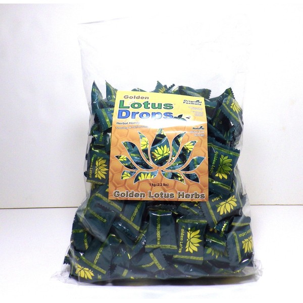 Golden Lotus Drops Original Formula. Soothing Herbal Honey Mint Lozenge. (1 Kilo)