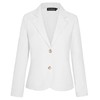 Kyzoeyou Ladies Casual Linen Long Sleeve Blazer 2 Buttons Front