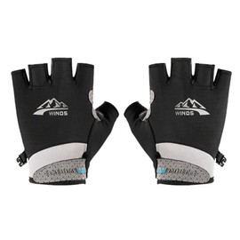 Cycling Gloves, Men's Bike Gloves, For Summer, Fingerless, UV Protection, Shock Absorption, Bicycle Gloves, Mesh Fabric, Breathable, UV Protection, Sweat Absorbent, Quick Drying, Convenient to Put on