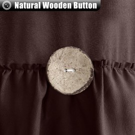 Seasonwood Brown Shower Curtains for Bathroom Dark Brown Shower Curtain Brown Ruffle Shower Curtain Button Farmhouse Style Fabric Shower Curtain (Brown)