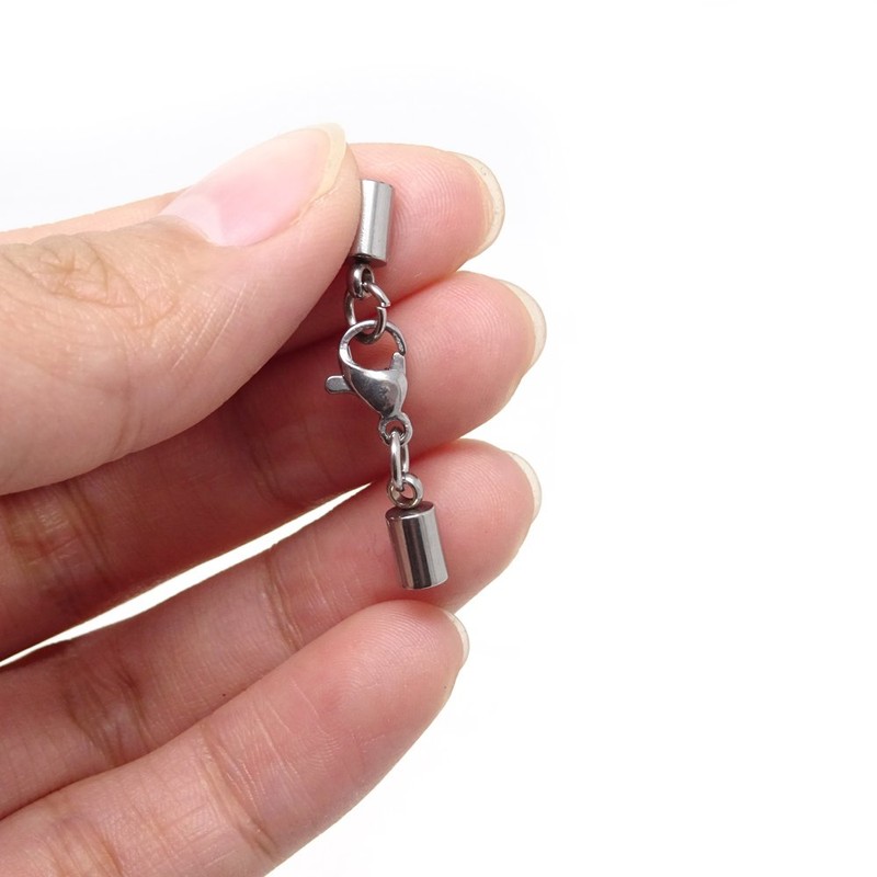 Honbay 10PCS 3mm Stainless Steel Leather Cord End Caps with
