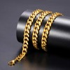 Curb Link Chain Necklace Men 18K Gold Plated Choker