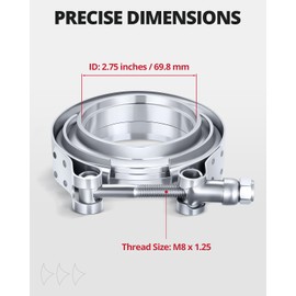 EVIL ENERGY 4PCS V Band Clamp with Flange Male Female 304 Stainless Steel (2.75")