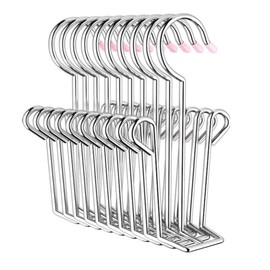 Leoyoubei 10 Pack Stainless Steel Shoes Hanger Drying Rack for Dehumidifying Hanging Leather Shoes,Double Hook Design Drying Shelf Storage Organizer,Closet Organizer Storage