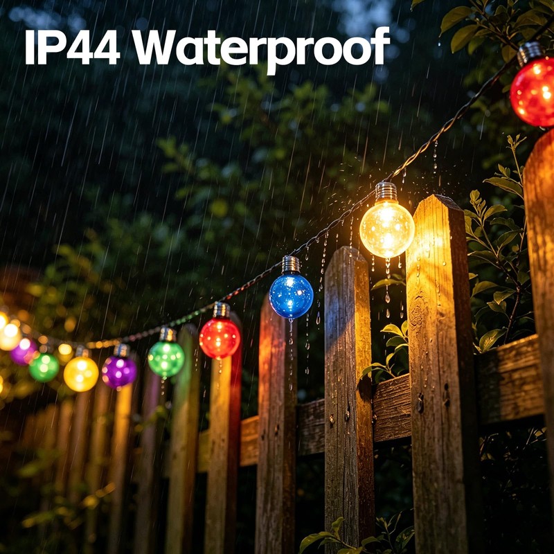 Afirst Solar String Lights Outdoor Waterproof, 15FT Multicolor Patio Lights
