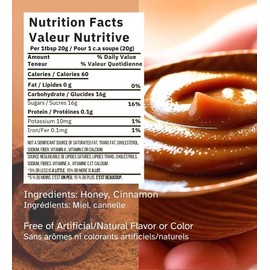 KB & DIA Cinnamon Honey, Unprocessed Creamed-honey with Cinnamon, 100% Pure Canadian Raw Honey, Paleo Diet Friendly and Gluten Free, Rich Flavour with Nutrient and (500G)