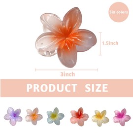 Pack of 6 Hair Clips Flower Large Colourful Flowers Hair Accessories for Women