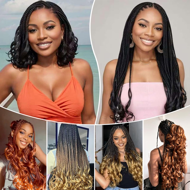 Pre Looped French Curl Braiding Hair Crochet Braids Color 33