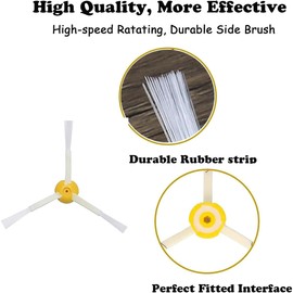 (6-Pack) for iRobot 500 600 700 Series 560 630 650 760 770 Vacuum Cleaner Replacement Parts Three-arm Side Brush