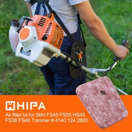 Hipa FS45 FS55 Air Filter Kit for STIHL FS38 FS45 FS46 FS55 FC55 HS45 KM55 HL45 String Trimmer Brushcutter Edger Engine Models With Spark Plug Fuel Filter Primer Bulb