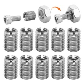 Threaded Sleeve, M8 to M10 x 8 mm Thread Insert, Pack of 10 Stainless Steel Threaded Insert Screw, Repair Tool, Internal Thread, Metric for Automobiles, Steam Turbines, Mechanical Devices
