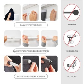 WdFour triple layers,UV protect, 100% light block, Multi-use, no noise, easy installed door curtains, Adjustable Roller Shade, Window Blind, for Office, Wards and Home(26Wx42L,Dark Gray,1 Piece)